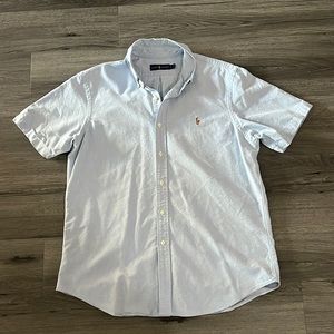 Ralph Lauren Button Up Short Sleeve Shirt - Light Blue